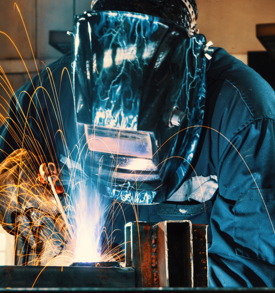 A person welding